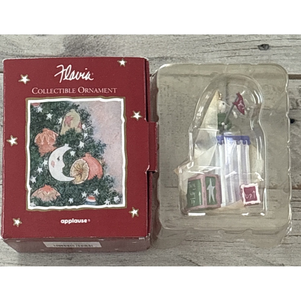 Applause Flavia Weedn 1993 "The Romance of Life" Bunny‎ & Joy Christmas Ornament